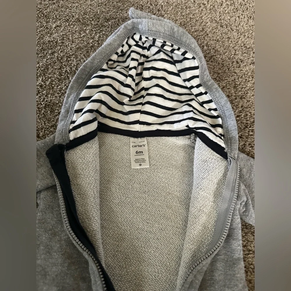 Gray baby One Piece with Dinosaur Design